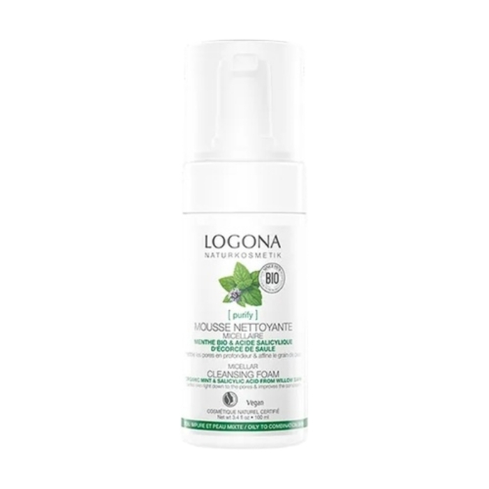 LOGONA - Espuma de limpeza micelar menta 100ml